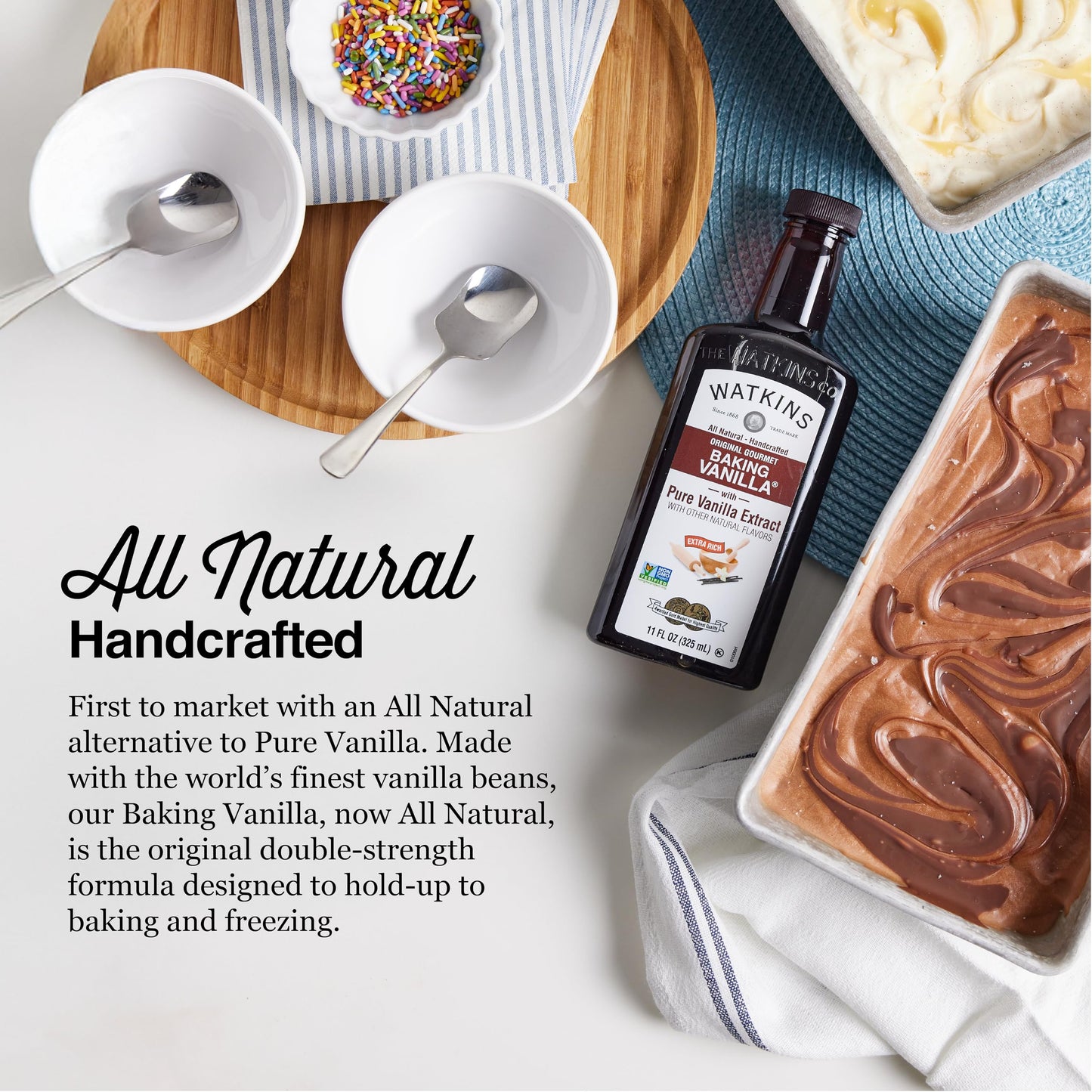 Watkins All Natural Original Gourmet Baking Vanilla, with Pure Vanilla Extract, 11 ounces Bottle, 1 Count (Packaging May Vary)
