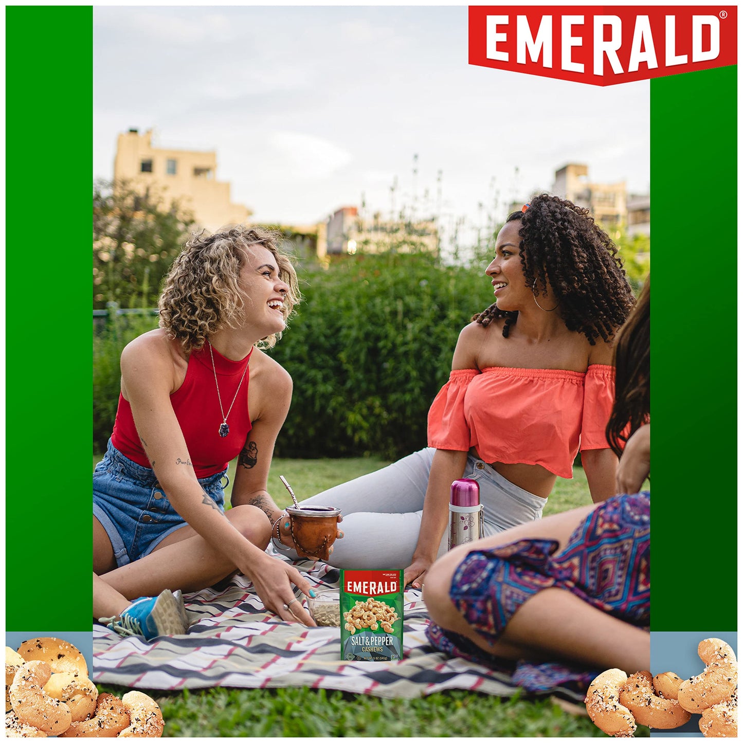Emerald Nuts Salt And Pepper Seasoned Cashews (1-Pack), 5Oz Resealable Bag, Kosher Certified, Non-Gmo, Contains No Artificial Preservatives, Flavors Or Synthetic Colors