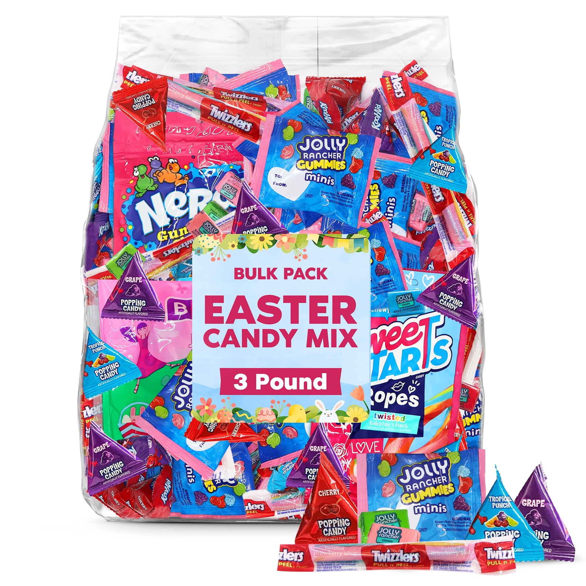 Easter Candy Bulk Variety Mix - 3 LB Assorted Fruity and Chewy Candy for Egg Hunts, Easter Basket Fillers, Party Favors, and Spr