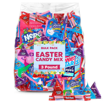 Easter Candy Bulk Variety Mix - 3 LB Assorted Fruity and Chewy Candy for Egg Hunts, Easter Basket Fillers, Party Favors, and Spr