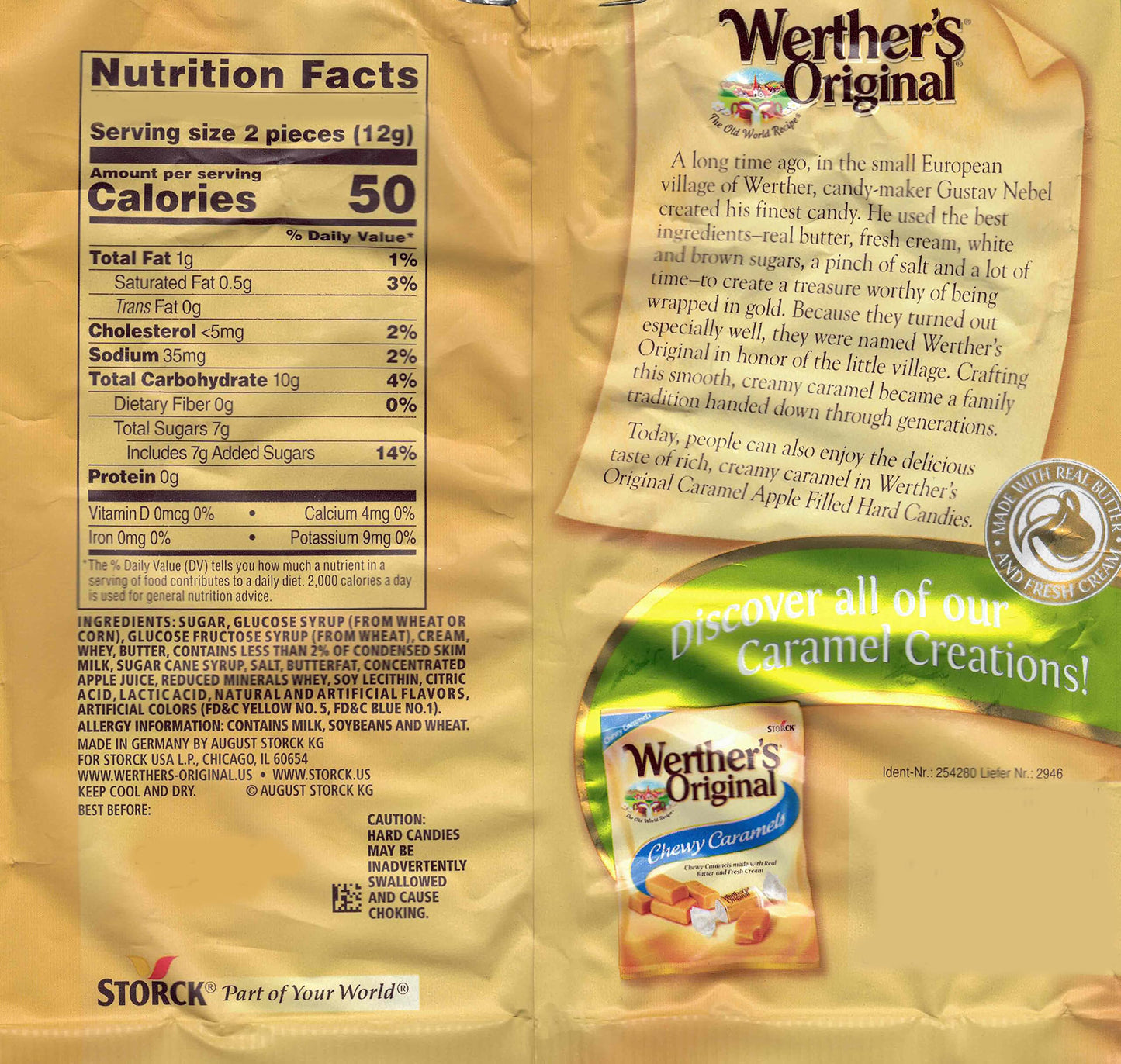 Bulk Werthers Original Hard Candy | Bulk Candy Individually Wrapped | Werthers Caramel Candy | 1 Lb Individual Flavor Bag | Incl