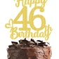 46 Birthday Cake Toppers-Gold Glitter, 46Th Cake Topper For Men,46 Cake Topper For Women, 46Th Birthday Decorations,46Th Birthda