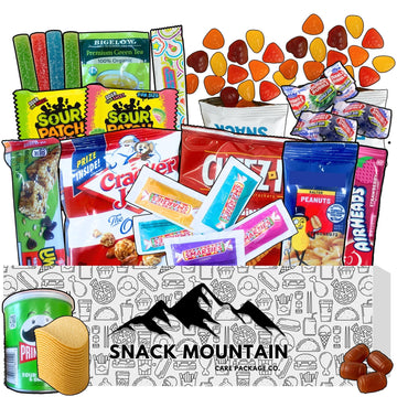 Snack Mountain Snack Box Variety Pack - 25 Piece Assortment for Adults, Teens, College Students, and Kids Care Package