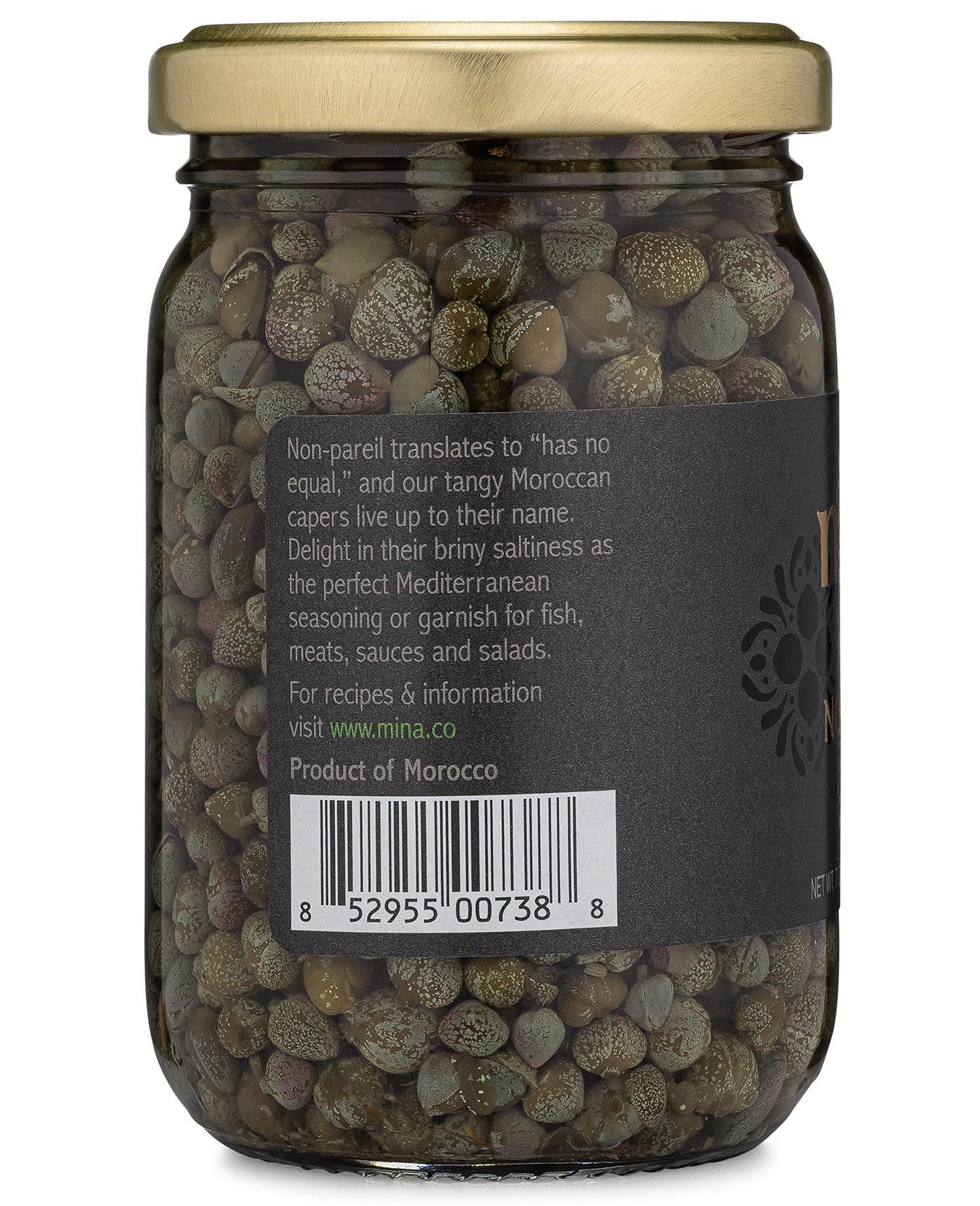 Mina Capers Non Pareil 7 Oz, Perfect Mediterranean Seasoning Or Garnish, Moroccan Capers Jar, Made With Only Capers, Water, Vinegar And Sea Salt, Non Gmo, Keto, Vegan, Gluten Free