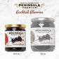 PENINSULA PREMIUM Cocktail Cherries - Gourmet, Sweet-Tart Flavor, 10.5 Ounce, Deep Bur dy-Red, Silky Smooth Syrup