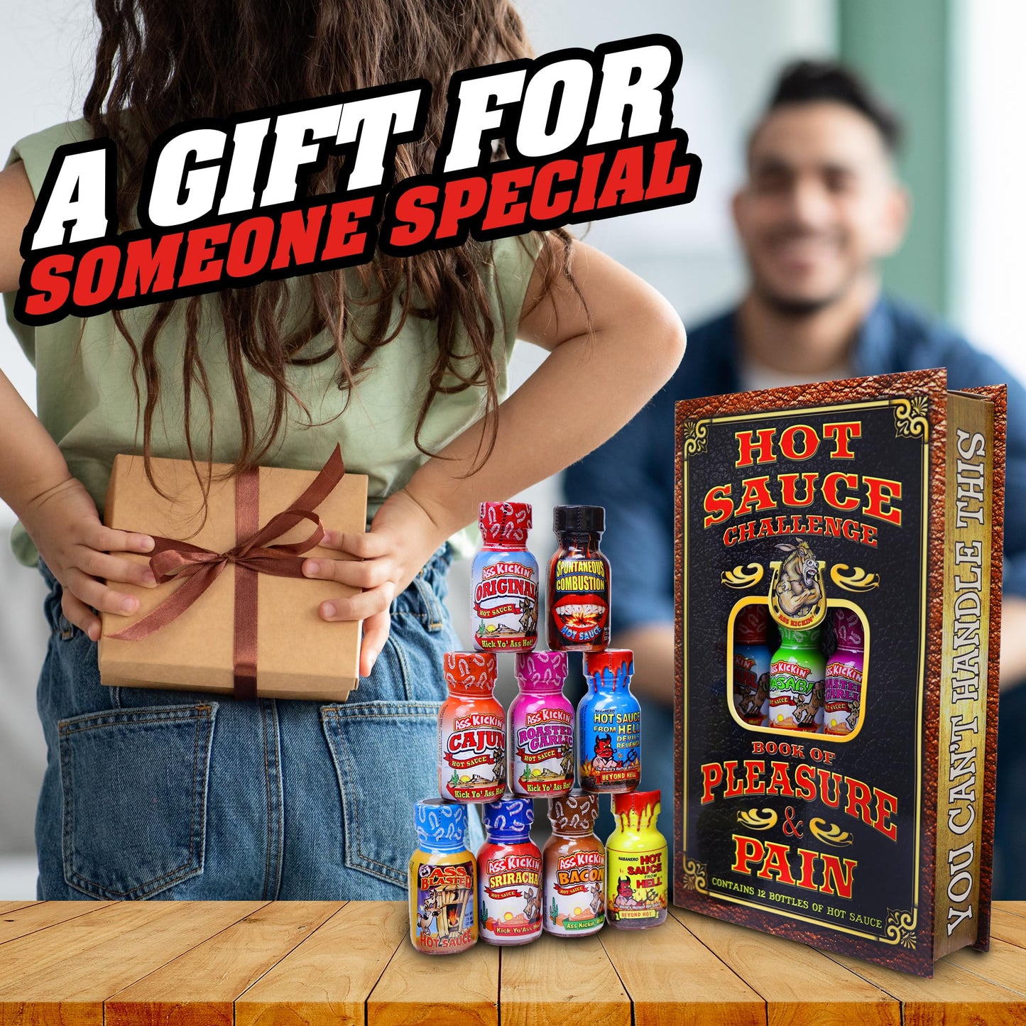 ASS KICKIN Hot Sauce Challenge Gift Set - 12 x 0.75 oz Bottles - Premium Gourmet - Red