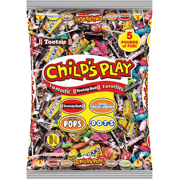 Tootsie Roll Childs Play Candy Favorites with Bonus Mobile Game, 5 Pounds of Individually Wrapped Party Candy - Funtastic Candy