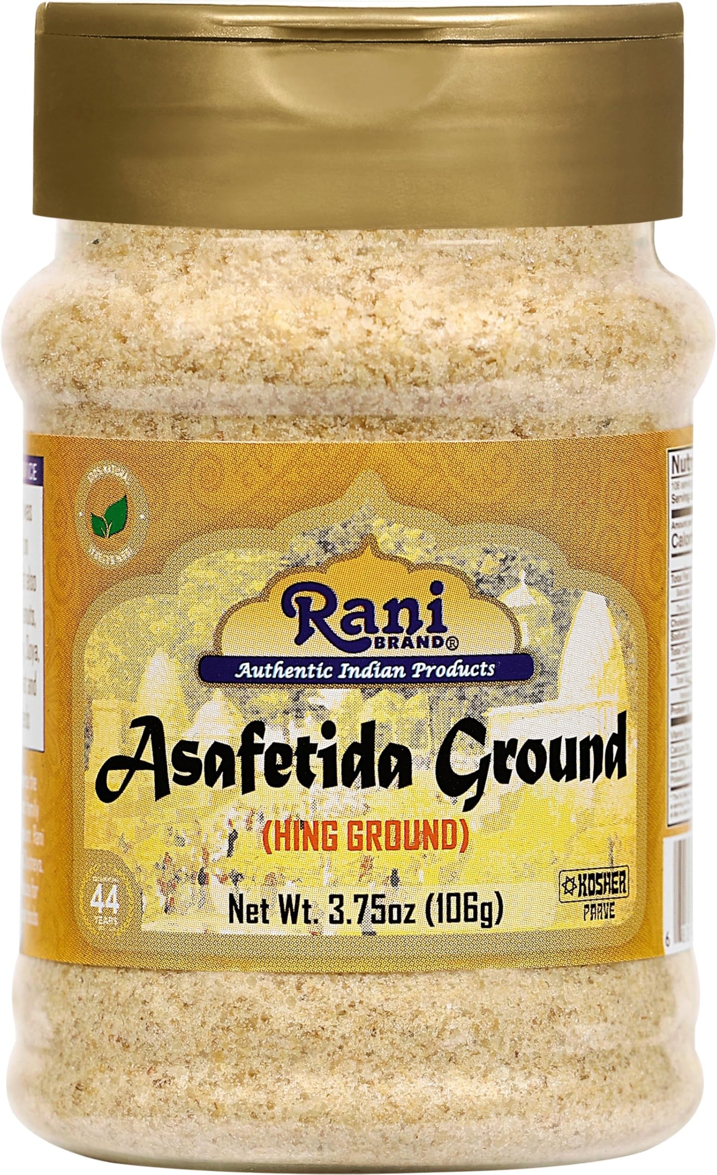 Rani Asafetida (Hing) Ground 3.75Oz (106G) Pet Jar ~ All Natural | Salt Free | Vegan | Non-Gmo | Asafoetida Indian Spice | Best For Onion Garlic Substitute