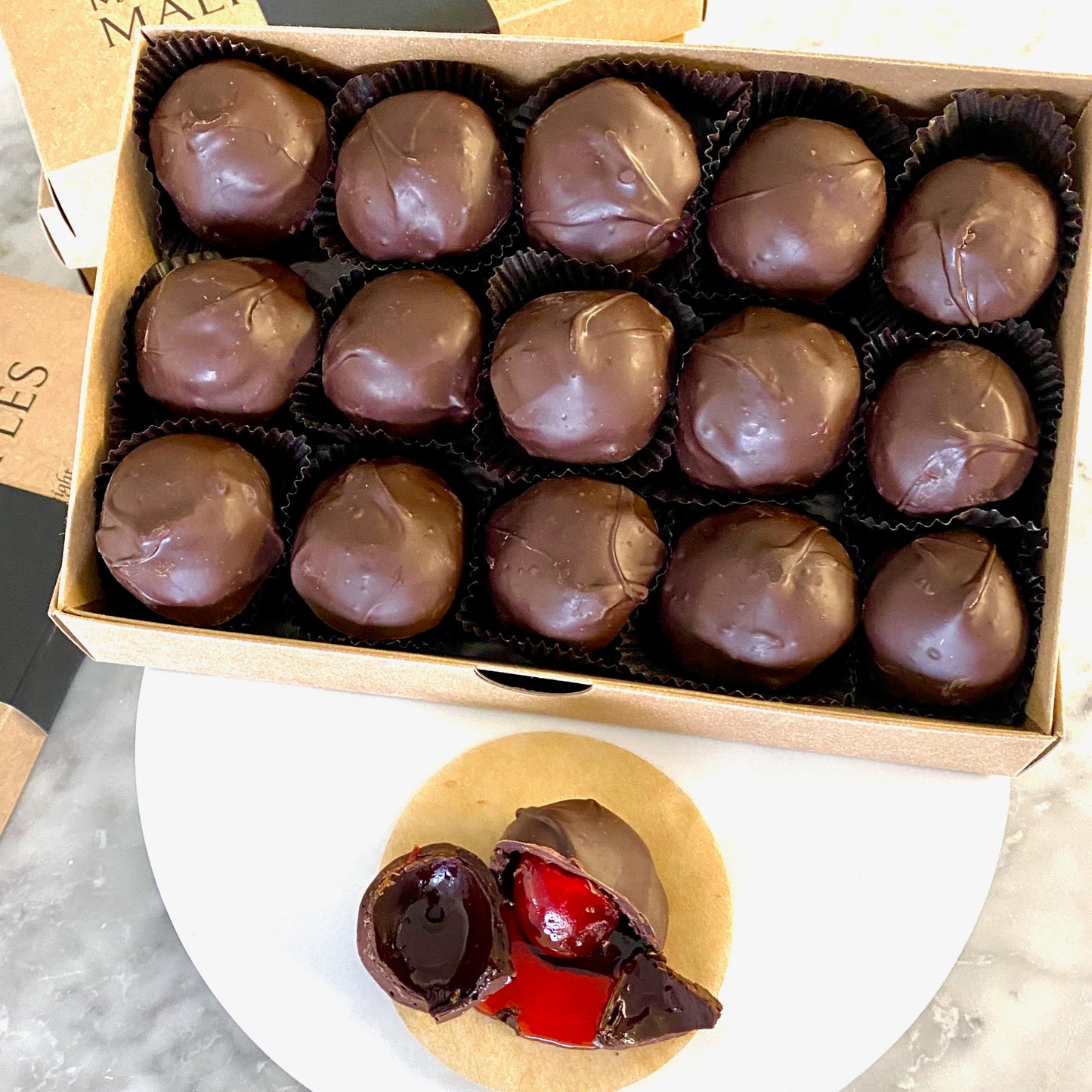 MalibuGift Chocolate Covered Cherries with Liquid Filling, 1 Pound, Hand Dipped in Milk Chocolate
