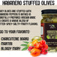 Green Jay Gourmet Habanero Stuffed Olives – Stuffed Green Olives For Cocktail Garnish & Cheese Board Recipes – Dirty Martini Olives & Cocktail Olives – Gourmet Olives – All Natural – Large – 16 Ounces