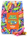 Fruit Chews Mega Mix – 8 Flavors Taffy Candy, Assorted Fruit Candy, Individually Wrapped – 1 Lb Bulk Bag (Approx. 70 Pieces) – Gluten Free, Kosher, Fruity Party Candy For Birthdays, Gift Bags & Events