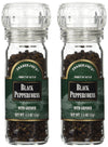 Trader Joe's Black Pepper Peppercorns with Grinder -- 2-PACK, 1.8oz