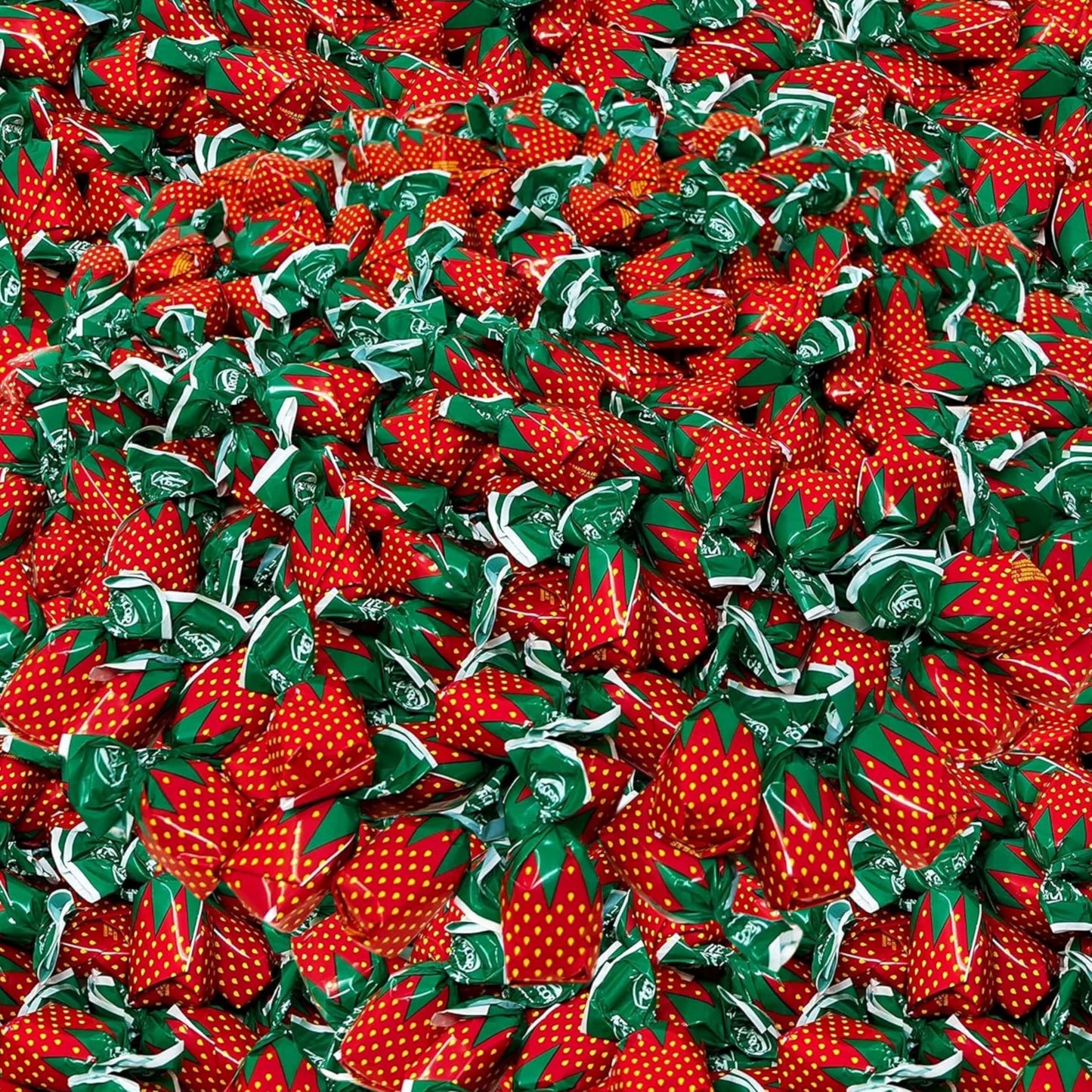 Bulk Bundle Strawberry Hard Candy Filled With Real Fruit Pulp 6 Lbs Bon Bons Filled With Real Pulp American Old Fashioned Vintage Candy Individually Wrapped  96 Oz