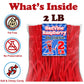 ZompoZ Red Licorice Twists, Soft and Chewy Candy, 2 Lbs, Fat Free, Raspberry Flavor