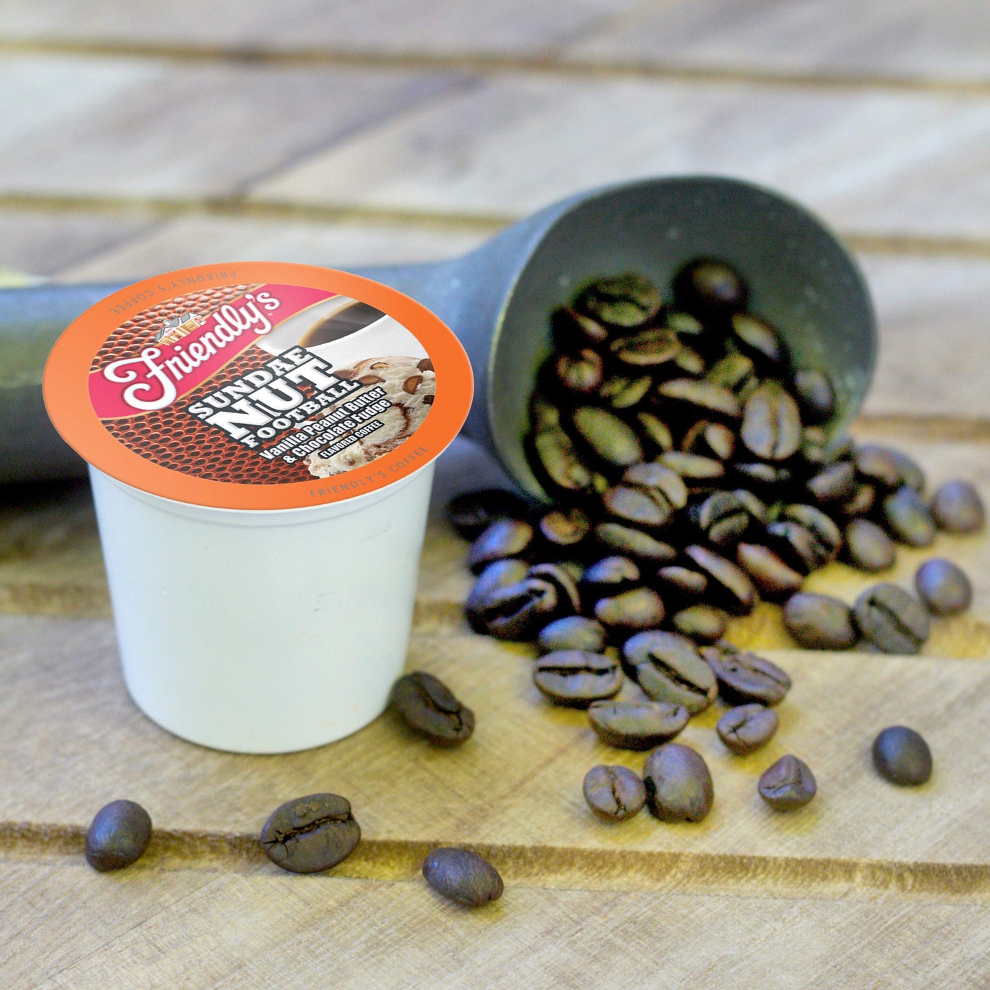 Friendlys Flavored Ice Cream Coffee Pods, Compatible with Keurig, Sundae Nut Football, 40 Count