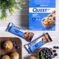 Quest Nutrition Blueberry Muffin Protein Bars, 20g Protein, 2g Sugar, 5g Net Carb, Gluten Free, Keto Friendly, 12 Count