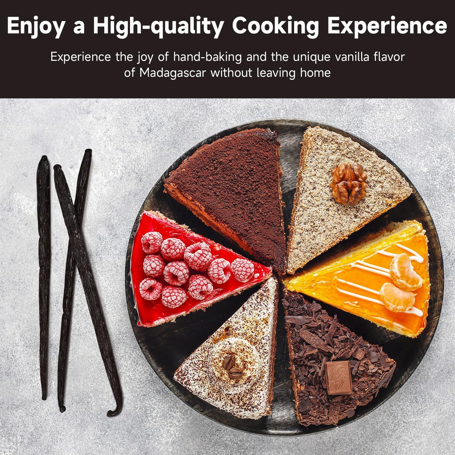 SPICEEL Organic Madagascar Vanilla Beans, Grade A Pods, Gluten Free, Non-GMO, Kosher, 6 Count