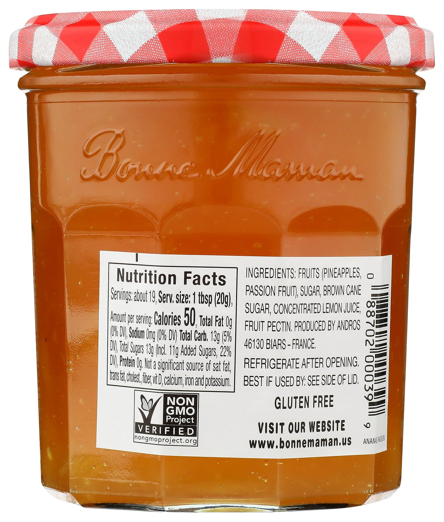 Bonne Maman Summer Variety Pack (Pineapple-Passion Fruit Preserves, Mango-Peach Preserves, Lemon Curd), Pack of 3