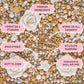 Confect Edible Cake Decorations - White Rose Flowers with Gold & Silver Sprinkles Mix, Vegan, Gluten-Free, 4.2 Oz