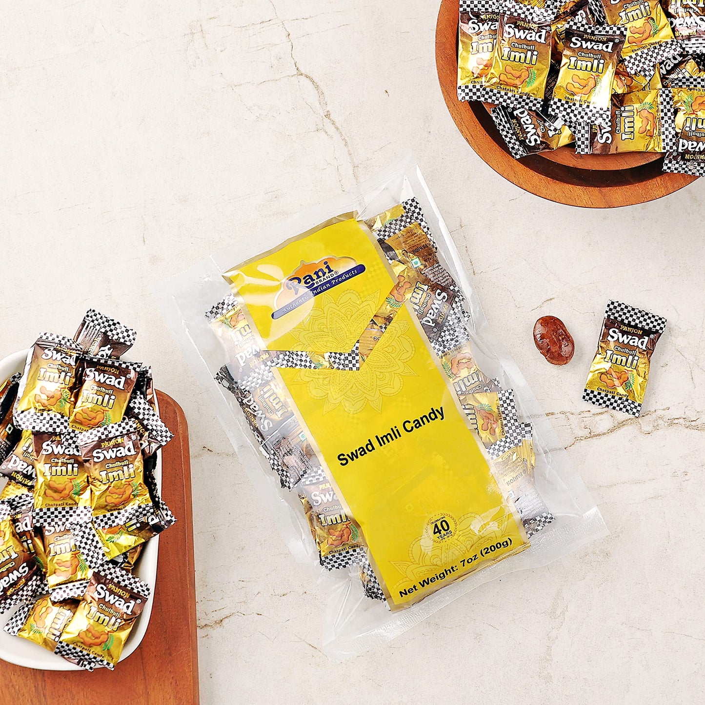 Rani Brand Imli Candy - Vegan, Gluten Friendly, Non-GMO, 7oz (200g), Individually Wrapped, Indian