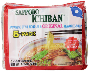 Stickerless New [Sapporo Ichiban] Ramen Noodles, Original Soy Sauce Flavor, No.1 Tasting Japanese Instant Noodles (Pack Of 6)