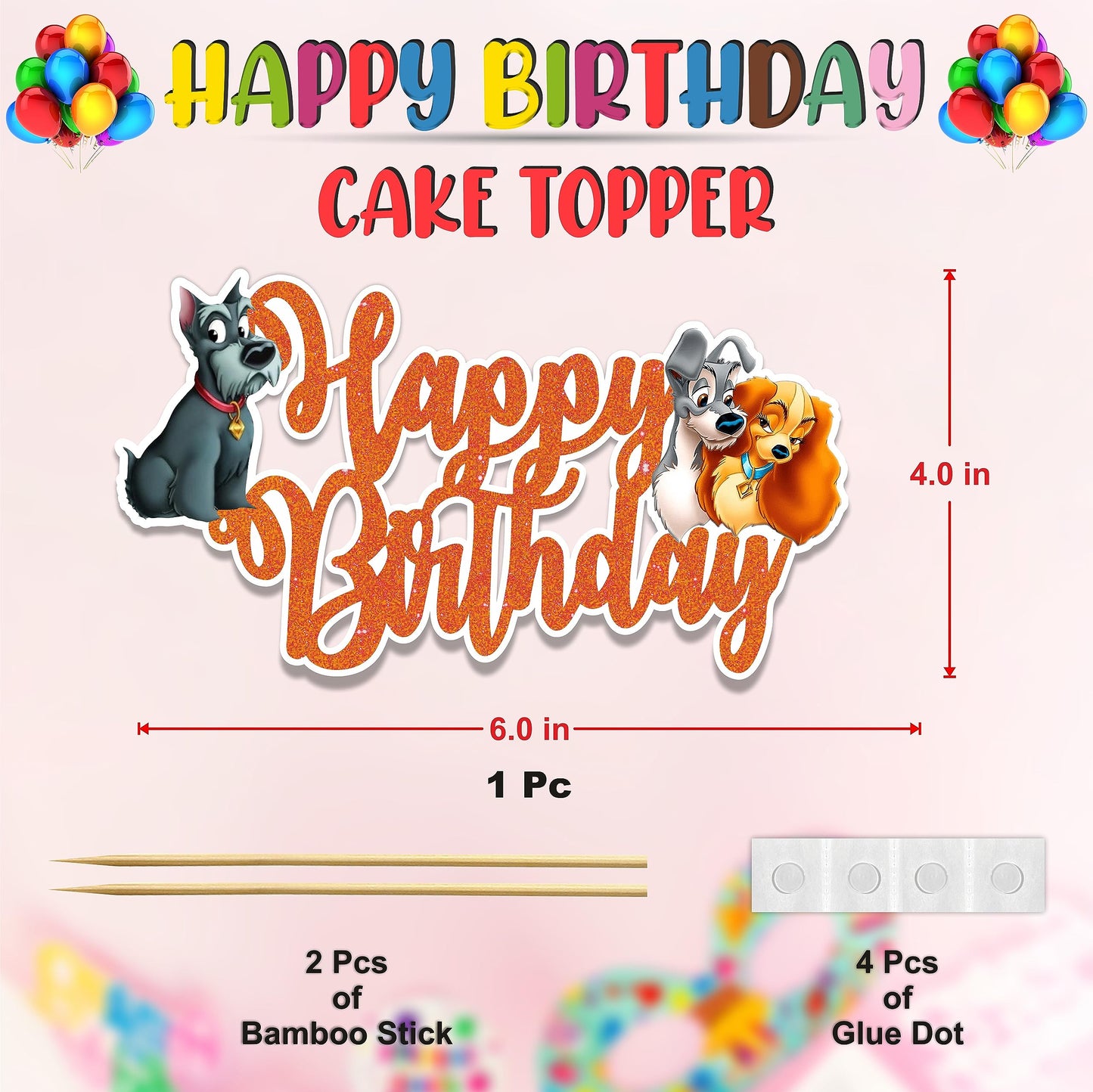 Seyal Lady And The Trmp Happy Birthday Cake Topper