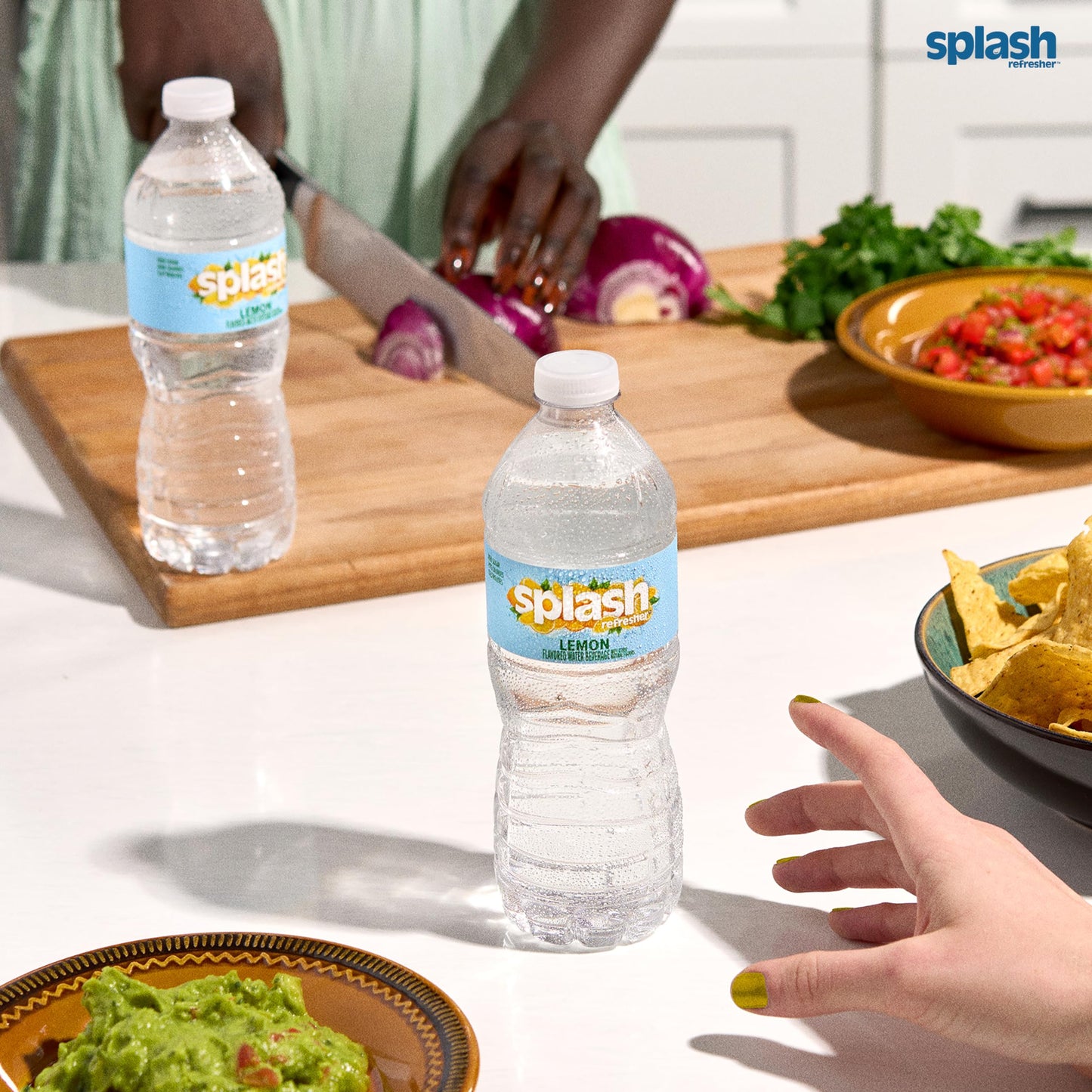 Splash Refresher Lemon Flavored Water, 16.9 Fl Oz, Plastic Bottle Pack Of 6