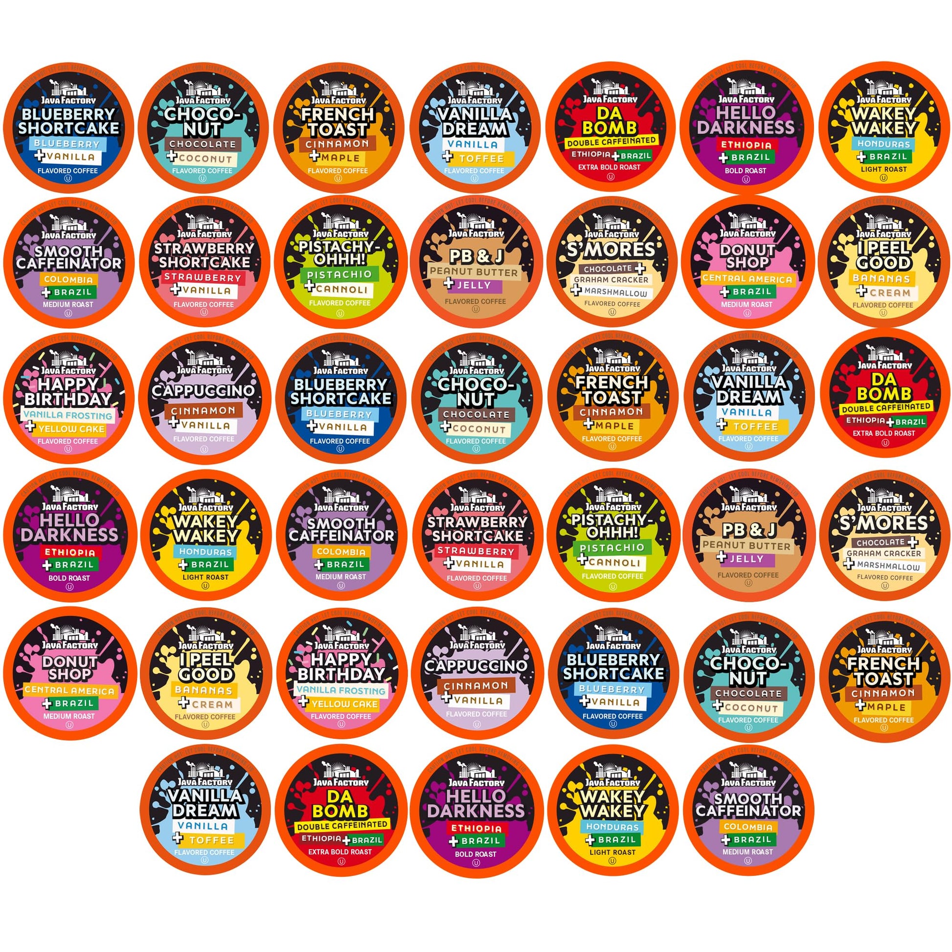 Java Factory Coffee Pods, Assorted Variety Pack, Compatible with Keurig, 40 Count