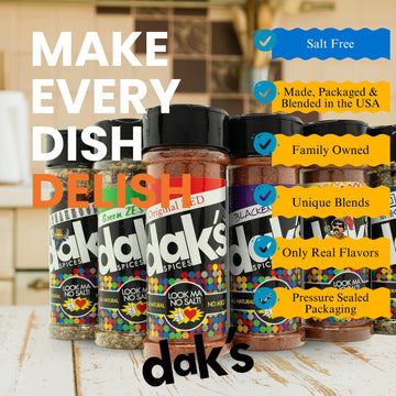 Dak'S Spices 6 Pack Seasoning Blends | 100% Salt Free Spices | Premium & Healthy Seasoning | Msg Free, Preservative Free, Potass