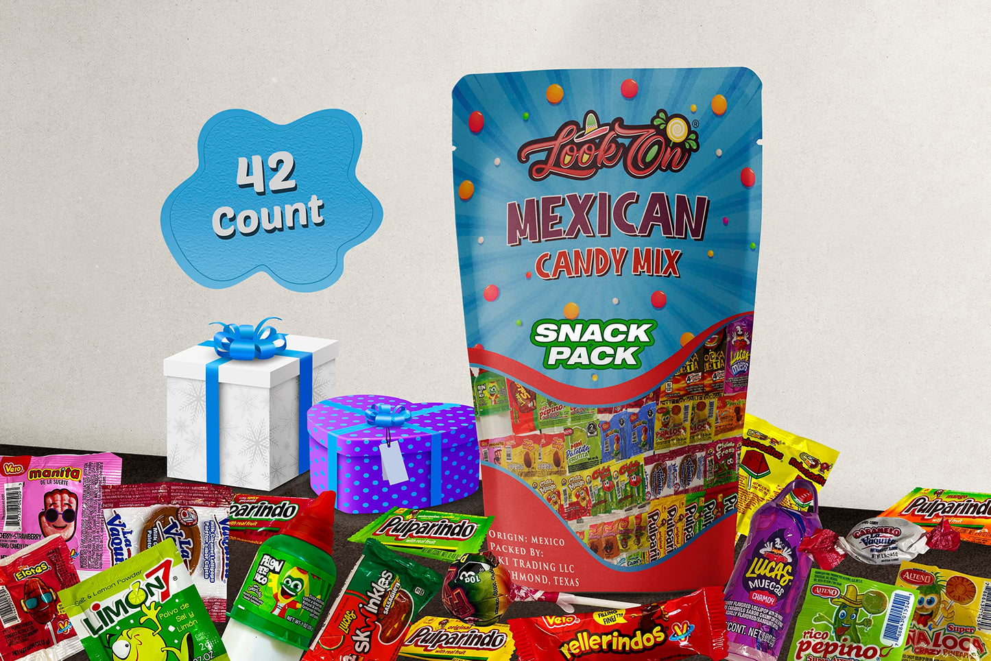 Lookon Mexican Candy (42 Count) Assortment - Mexican Candies Snacks - Dulce Mexicanos Surtidos Variety Of Spicy Sweet & Sour