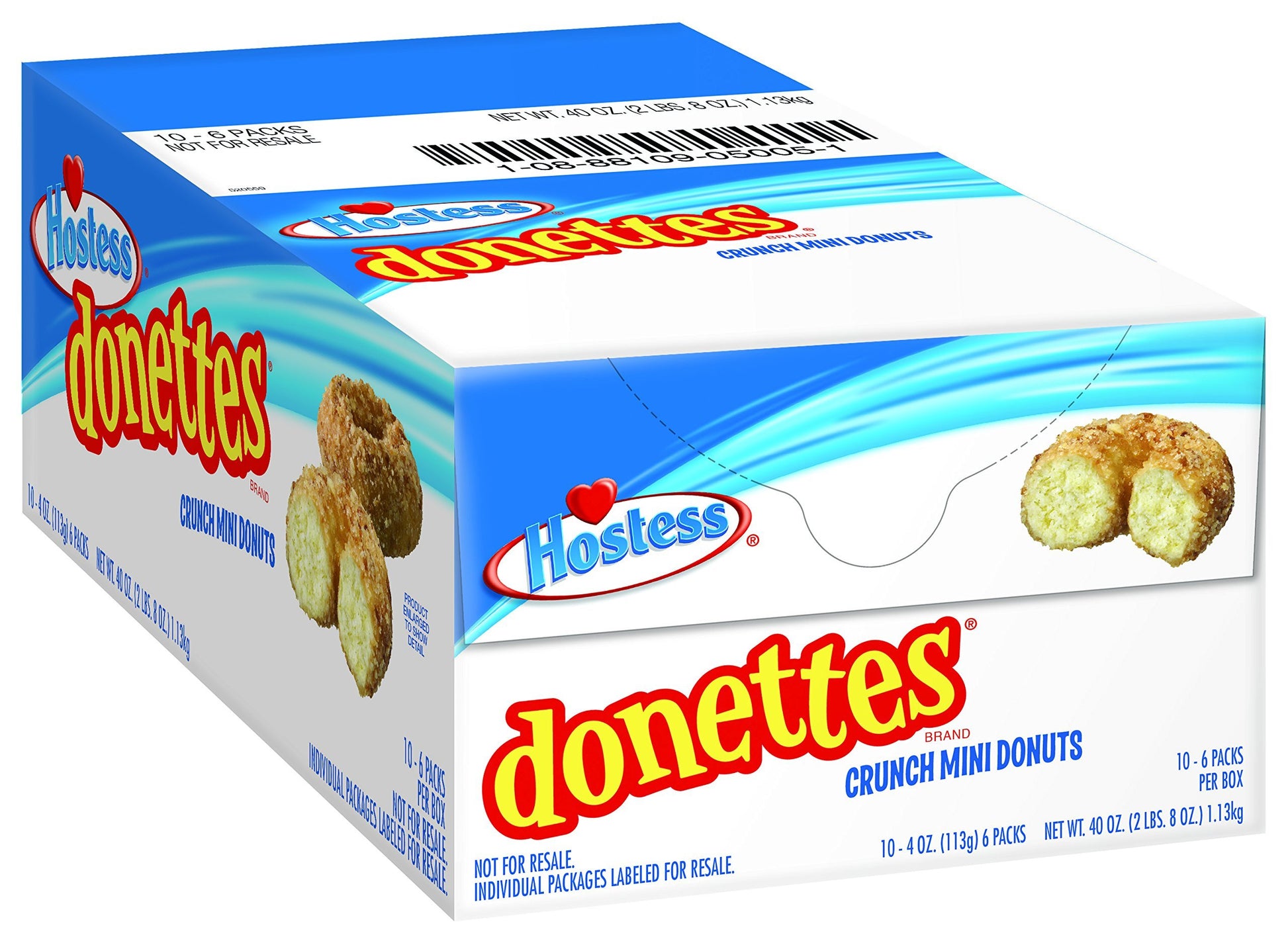 Hostess Donettes Mini Donuts, Crunch, 4 Ounce, 10 Count