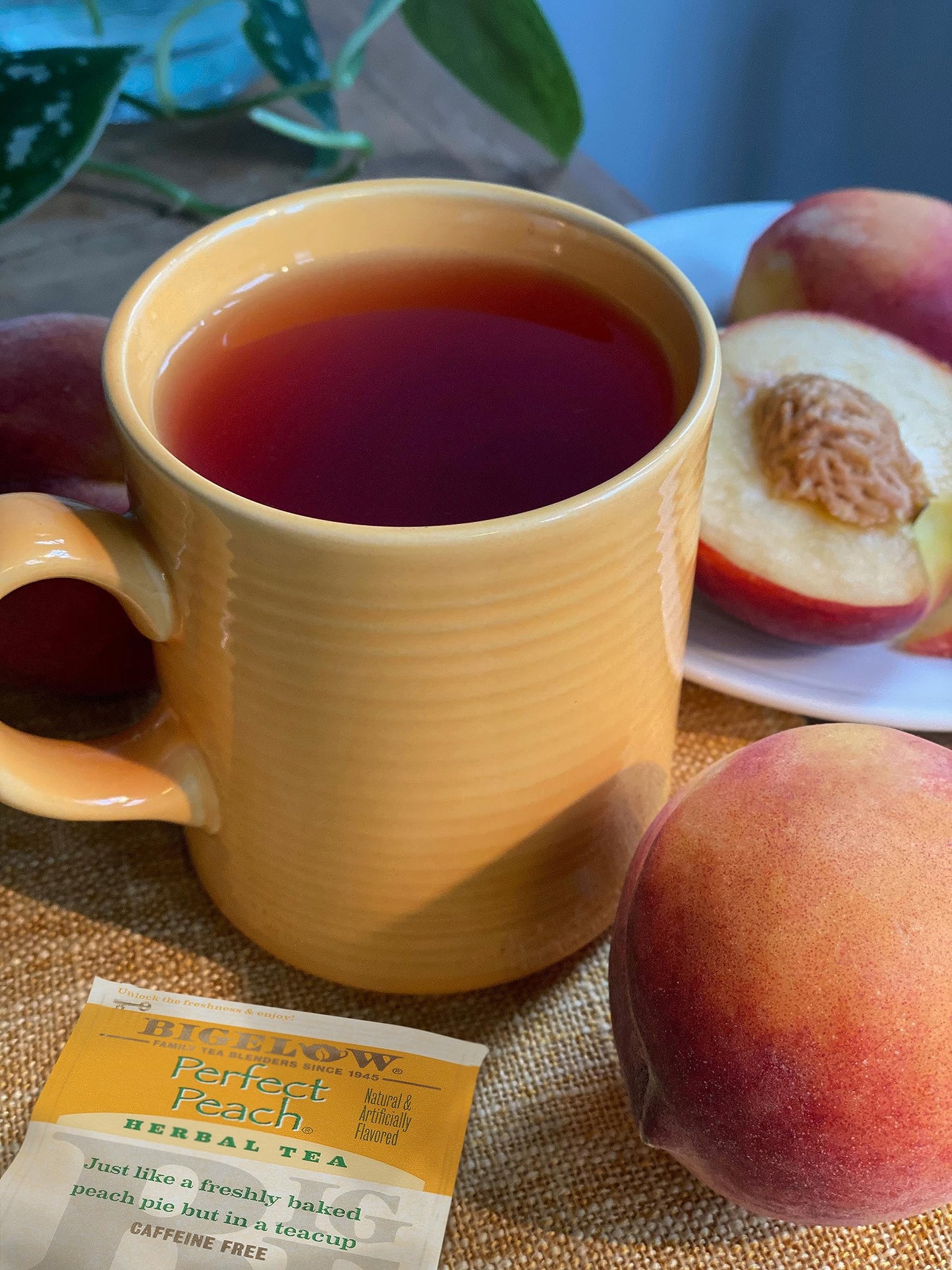 Bigelow Tea Perfect Peach Herbal Tea, Caffeine Free, 20 Count Box, Pack of 6, 120 Total Tea Bags, Model 072310000407