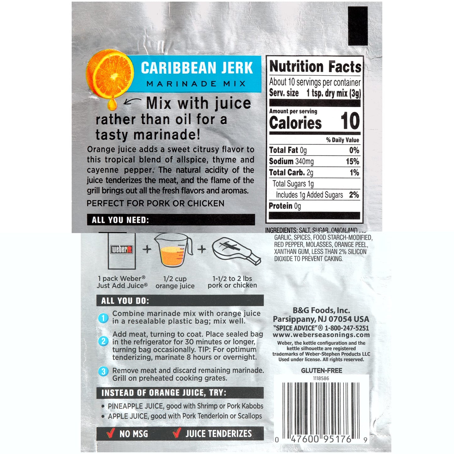 Weber Just Add Water Caribbean Jerk Marinade, 1.12 Ounce