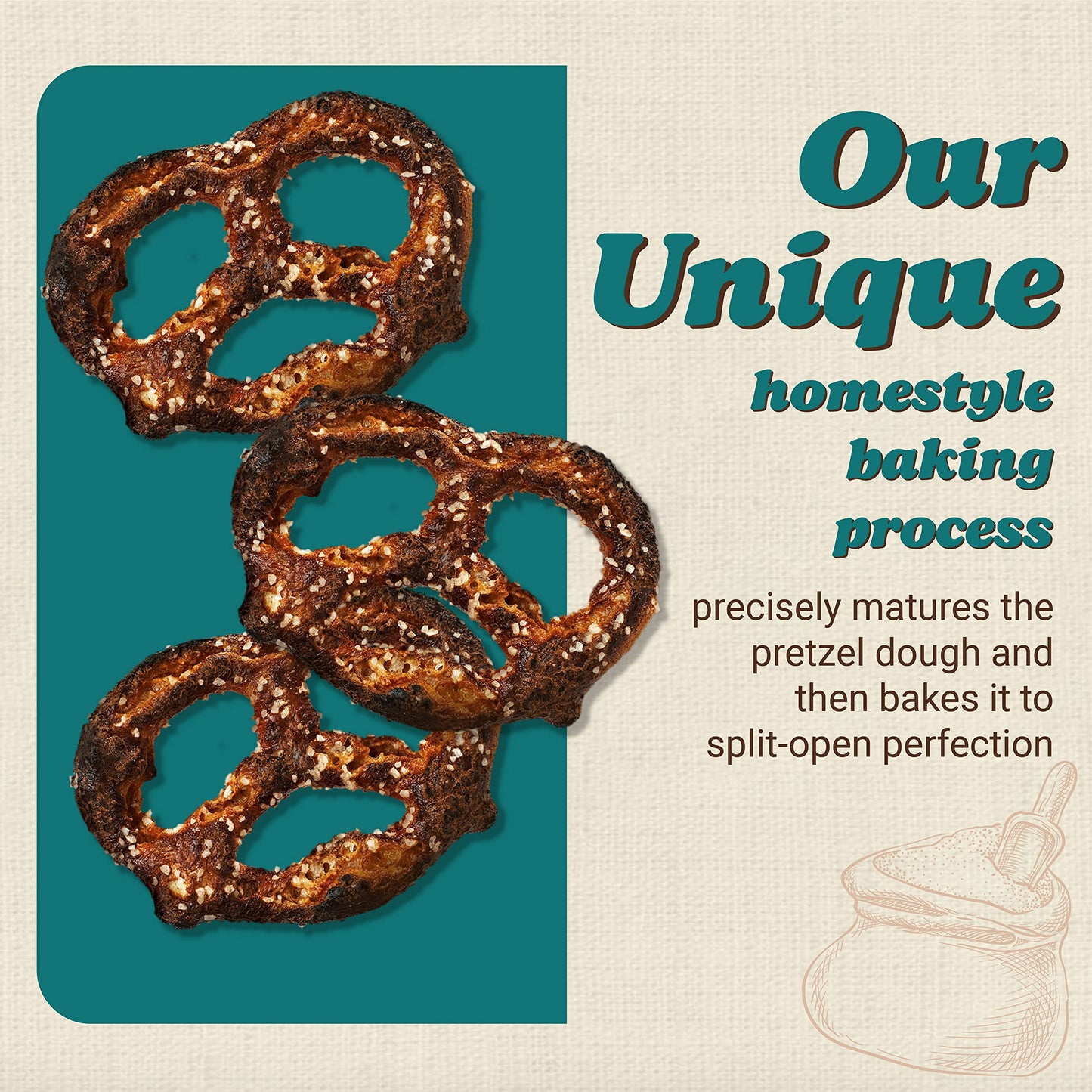 Unique Snacks Extra Dark Splits Pretzels, Vegan, 11 Oz. Bag, Pack of 12