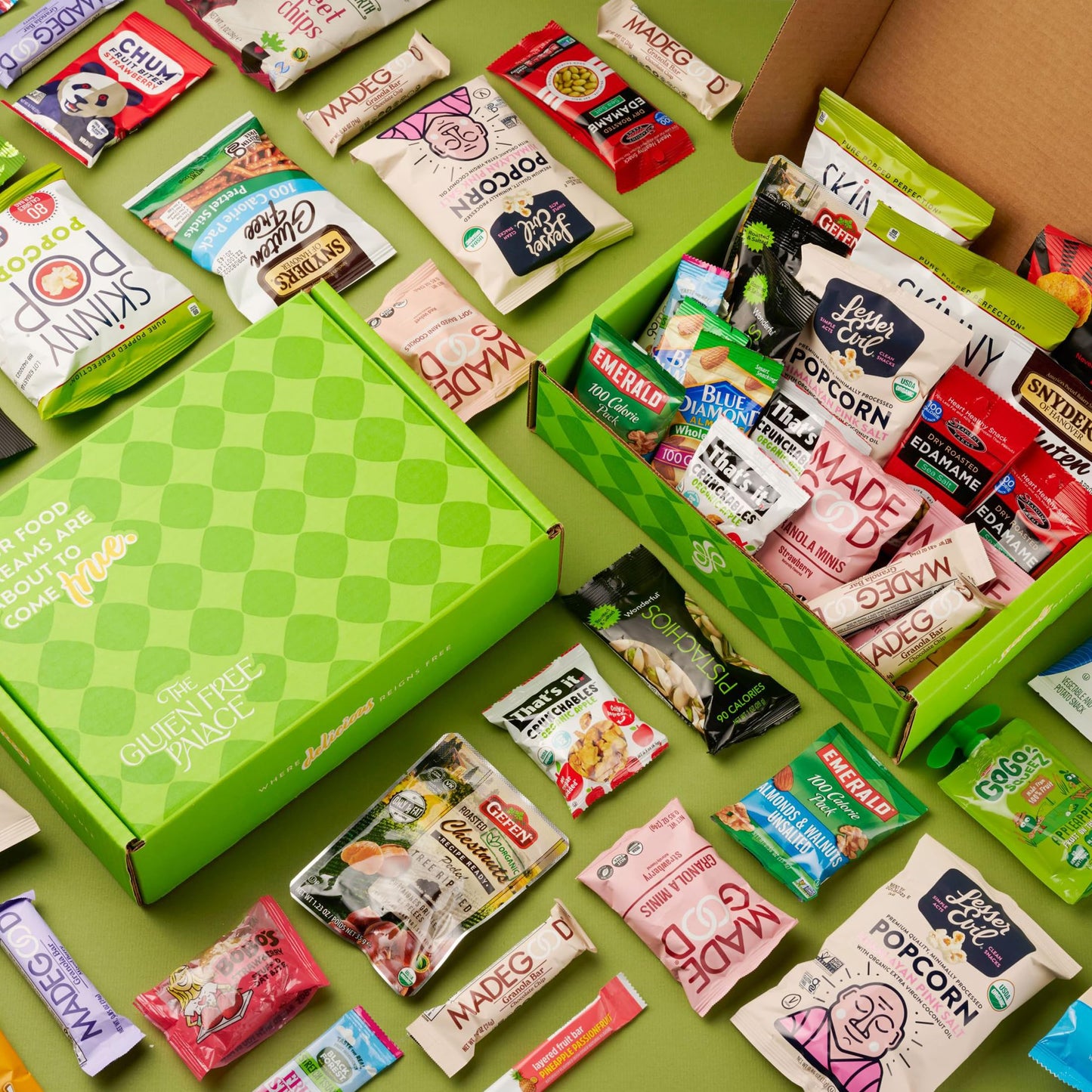 Gluten Free Palace Snack Attack Vegan Snacks Care Package - Plant-Based, Gluten Free, Dairy Free, Non-GMO Cookies, Bars, Chips,