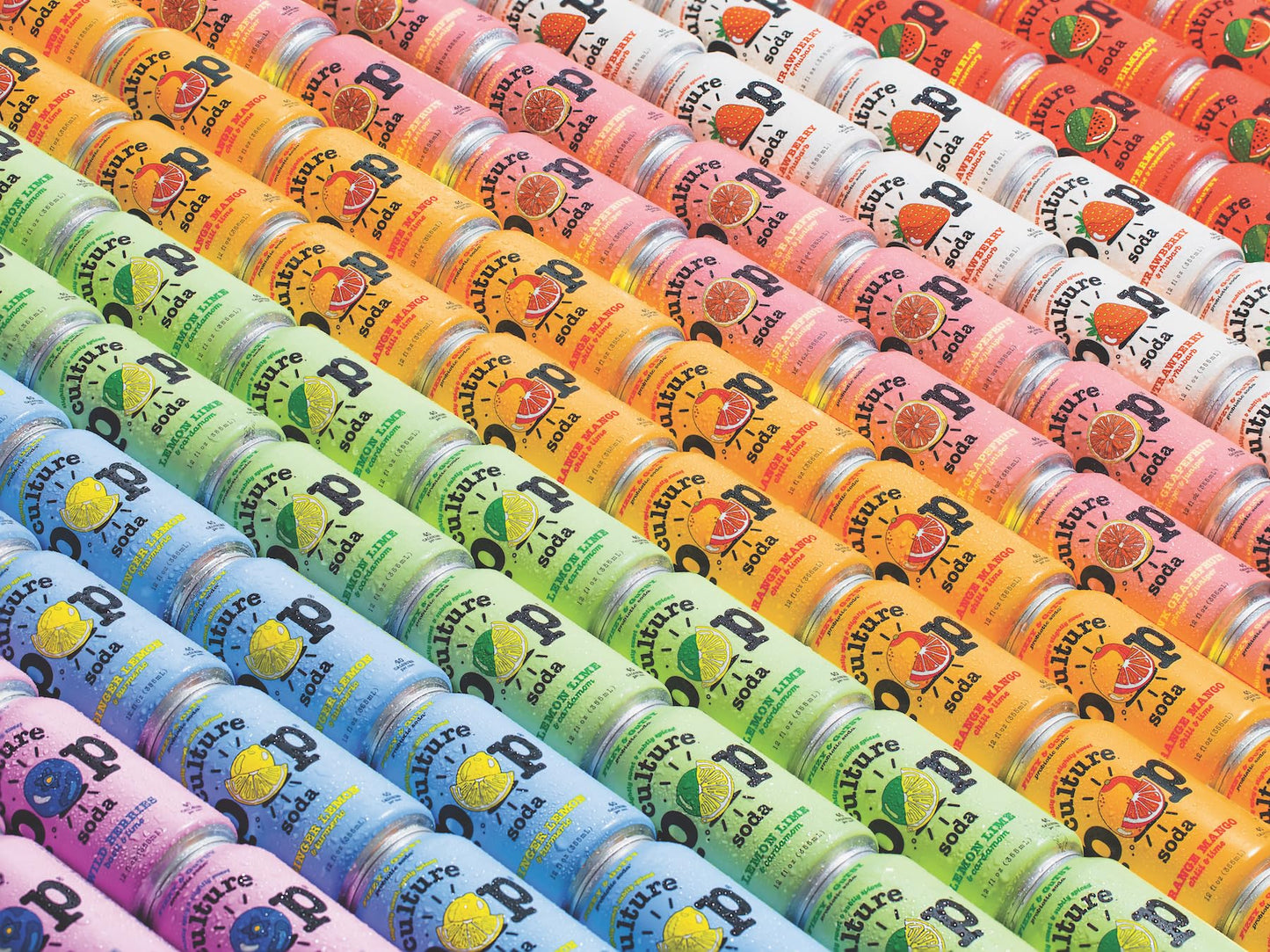 Culture Pop Soda Sparkling Probiotic Drink, Vegan Soda for Gut Health, Non-GMO, GF, No Added Sugar, 12 Pack, 12 Fl Oz Cans, Wate