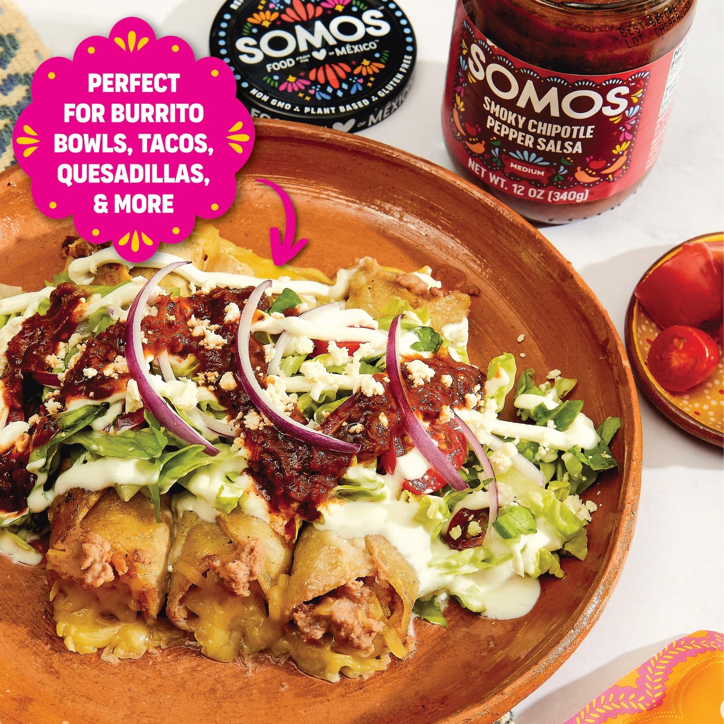 SOMOS Spicy Refried Beans - Gluten Free, Non-GMO, Vegan & Microwavable Meals Ready to Eat - Delicious, Healthy & Convenient - Pe