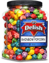 Gourmet Rainbow Colored Popcorn by Its Delish, 16 Oz Jumbo Container | Bulk Colorful Popcorn Snack - Fruity Flavored Air Popped