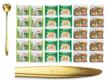 Mama Oriental Style Install Noodles Clear Soup 3 Different Types Of Noodles (Flat Noodle  Rice Vermicelli  And Chand Noodle) 3 Flavor  10 Bags Each Flavor  A Total Of 30 Bags