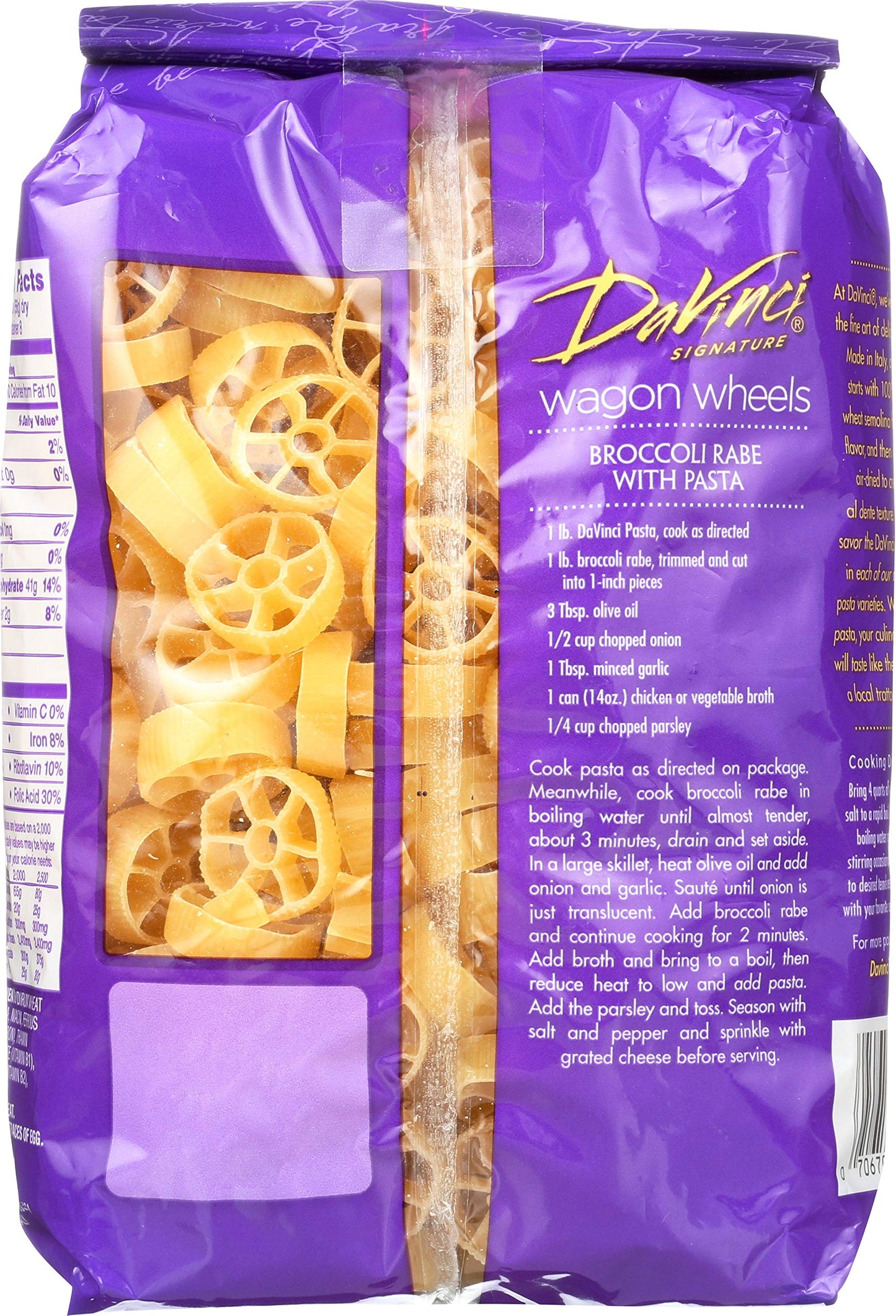 DaVinci Pasta Short Cuts, Wagon Wheels, 1 Pound (Pack of 12)