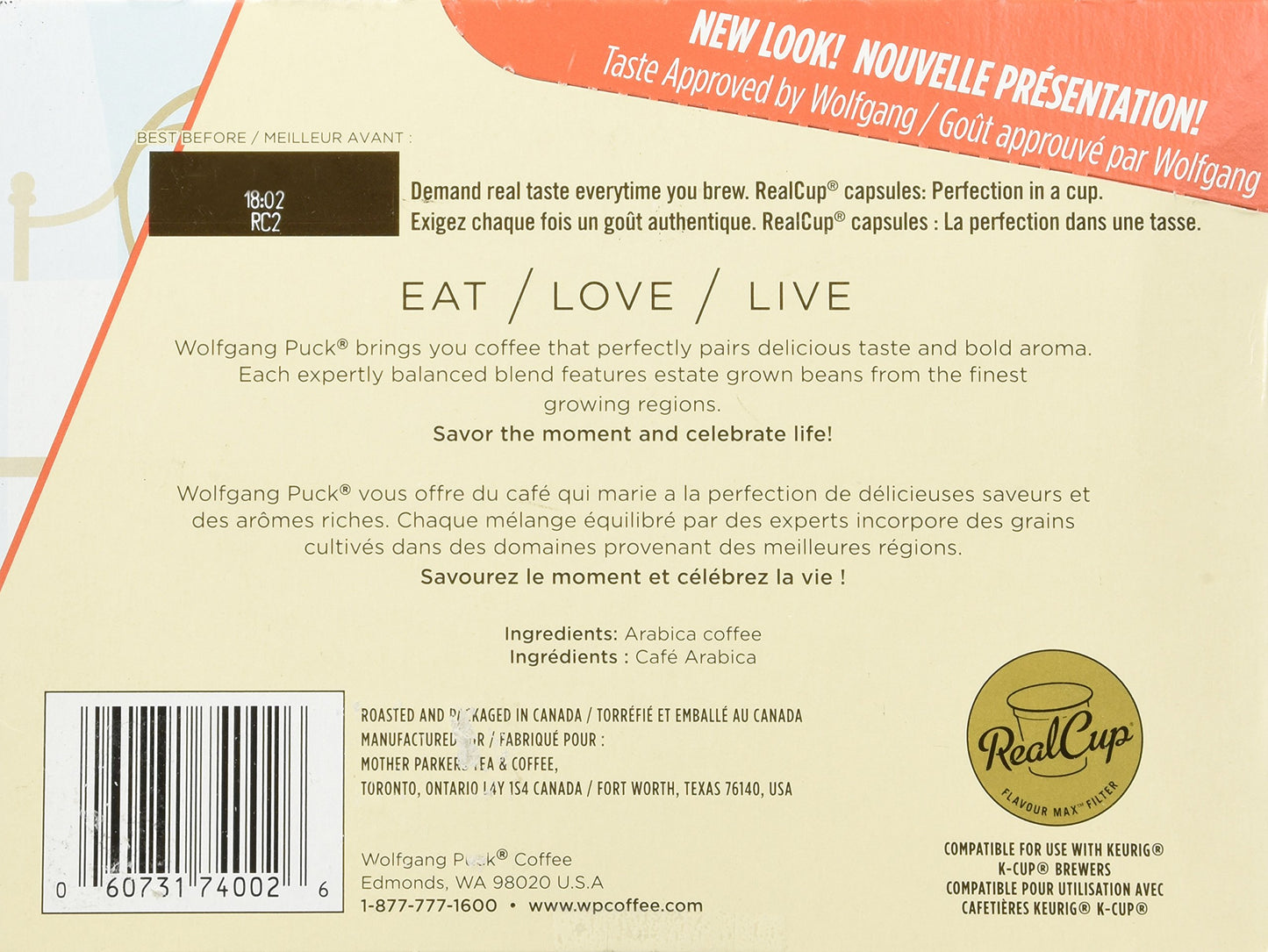 Wolfgang Puck Coffee compact pieces, Medium Roast, Compatible with Keurig K-Cup, 24 Count