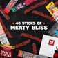 Jerky Gift Basket For Men - 40Pc Jerky Variety Pack Of Beef, Turkey, Chicken & Cheese Snack Sticks - High Protein Healthy Snack