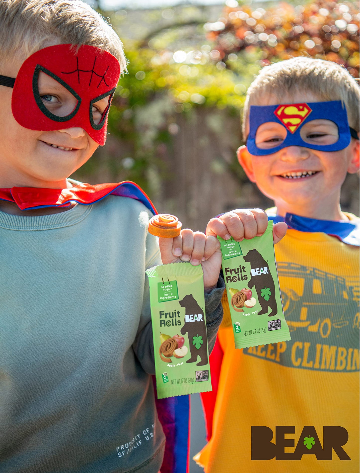 BEAR Real Fruit Snack Rolls - Gluten Free, Vegan, and Non-GMO - Apple - Healthy School And Lunch Snacks For Kids And Adults, 0.7