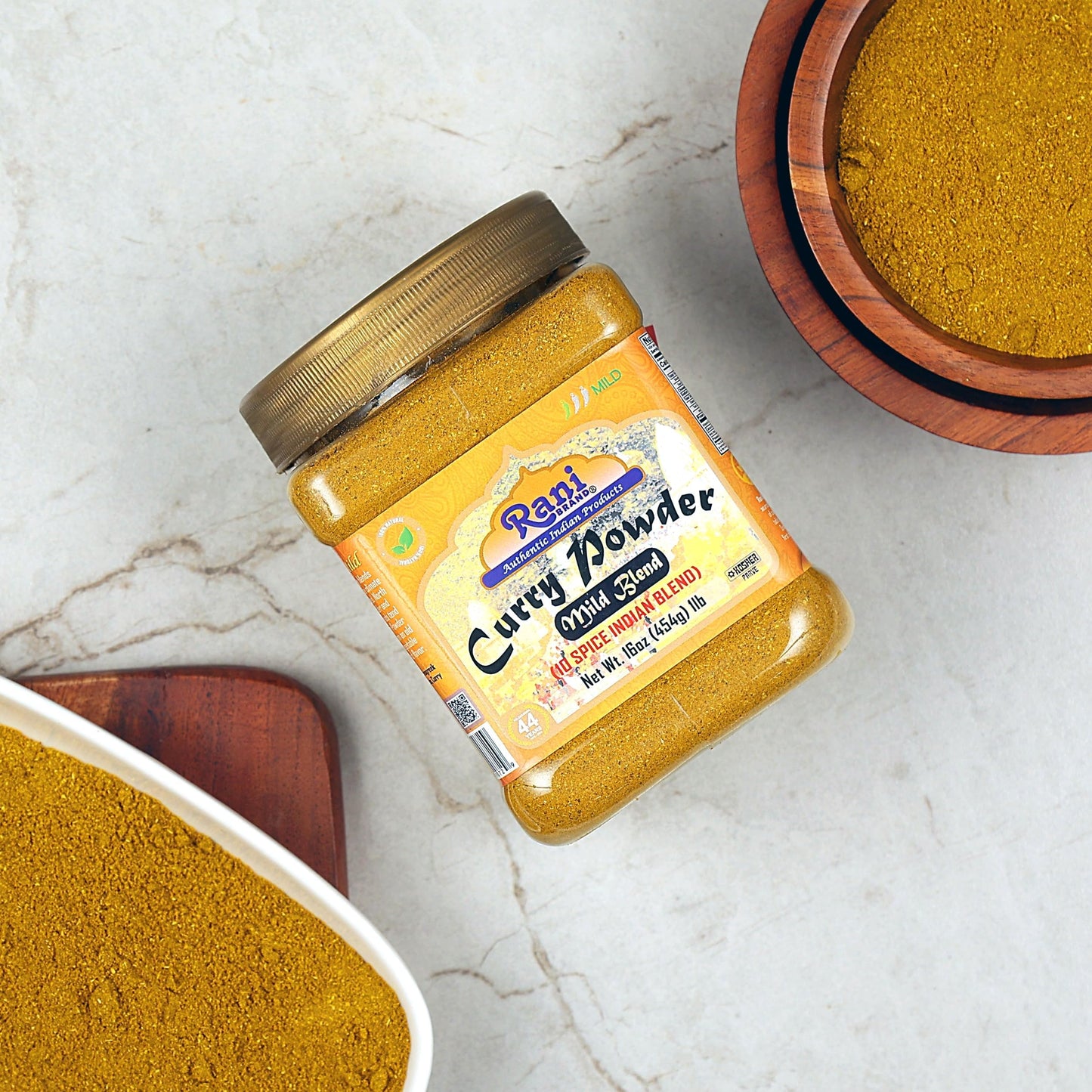 Rani Curry Powder Mild (10-Spice Authentic Indian Blend) 16Oz (1Lb) 454G Pet Jar, Pack Of 6 ~ All Natural | Salt-Free | No Chili Or Peppers | Vegan | Gluten Friendly | Non-Gmo | Kosher | Indian Origin