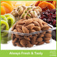 Nut Cravings Gourmet Dried Fruit & Mixed Nuts Gift Basket, 1 LB, Green Ribbon, 7 Assortments, Healthy Corporate Care Package