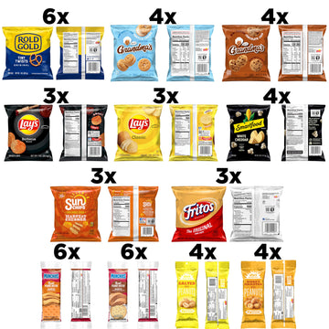 Frito Lay Sweet & Salty Snacks, Variety Mix Of Cookies, Crackers, Chips & Nuts, (Pack Of 50)