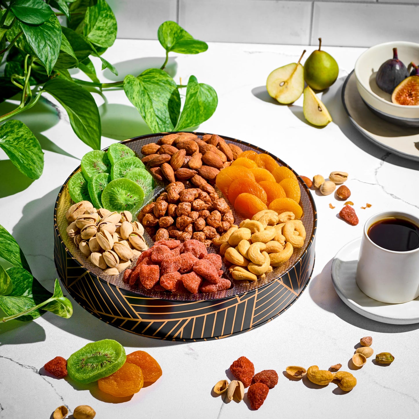 Oh! Nuts Dried Fruit And Nuts Gift Basket - Premium Round Gift Tin For Special Occasions - Birthday, Anniversary, Corporate Part