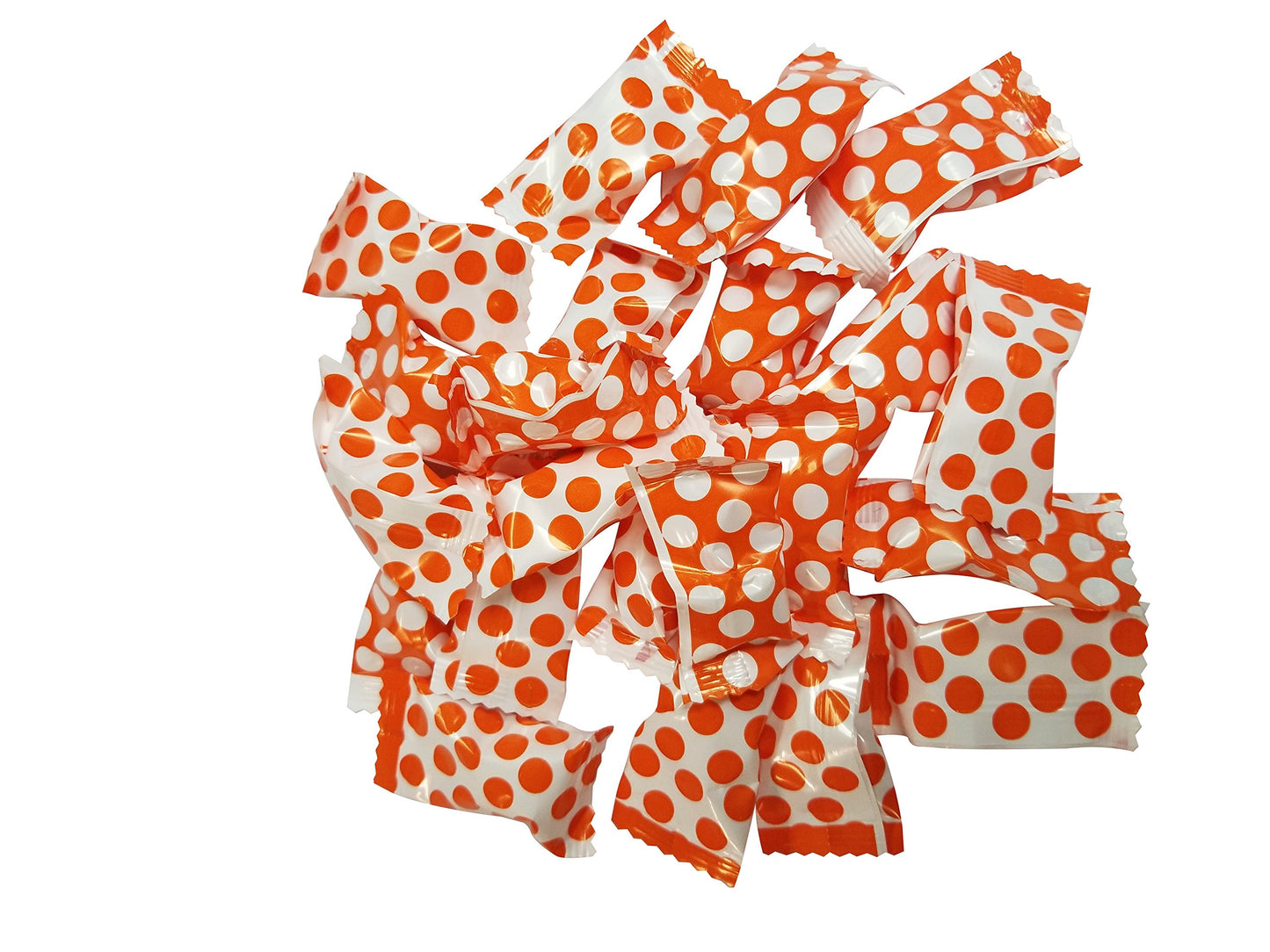 Peppermint 100 Count Wrapped In Orange Polka Dot Candy Wrapper - Mint Candy