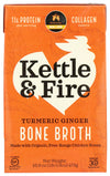 Kettle & Fire Turmeric Ginger Chicken Bone Broth, 11g Protein, Whole30, Keto & Paleo Friendly, Gluten Free, 16.9 Oz (Pack of 6)