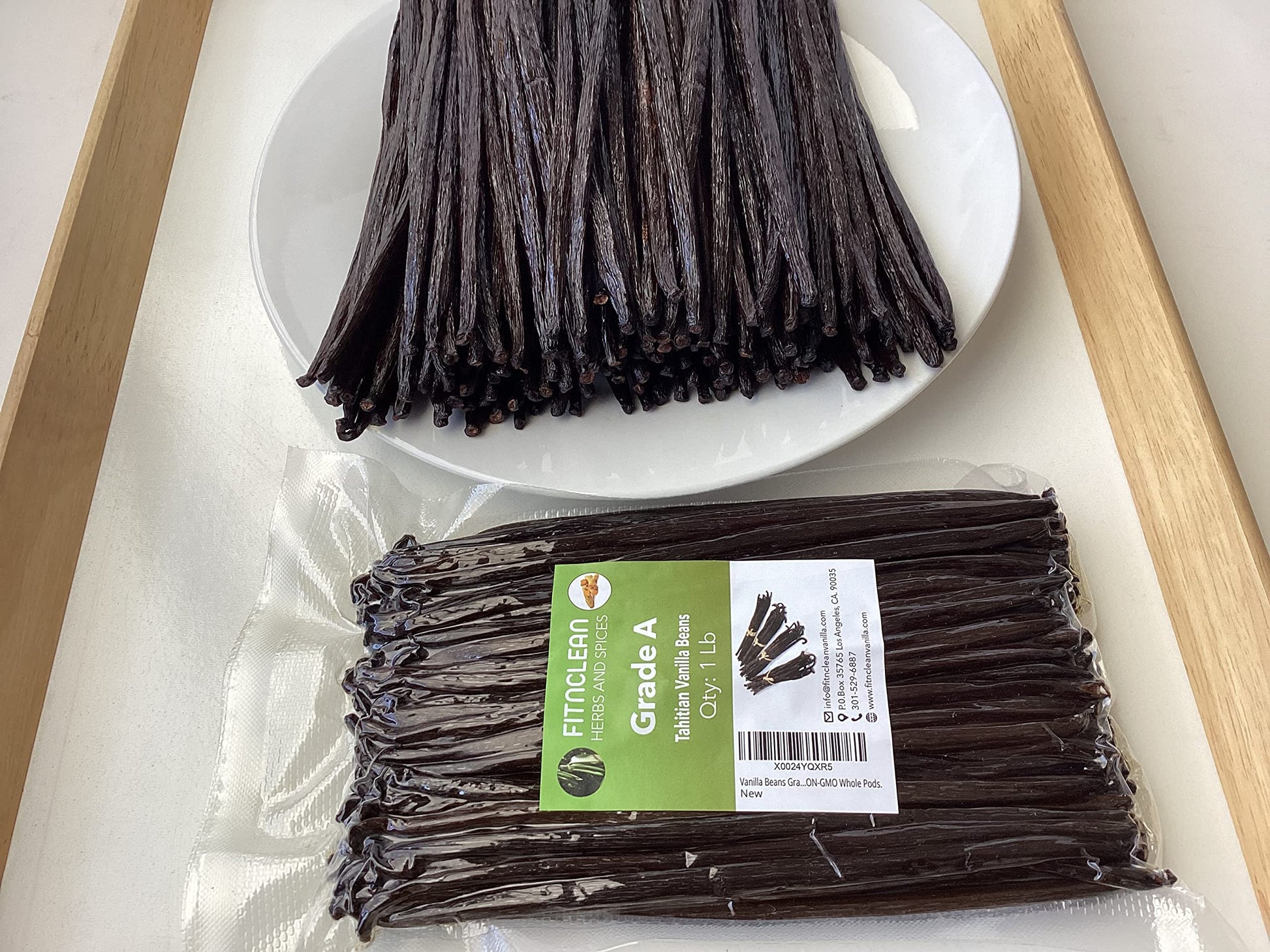 16Oz Tahitian Vanilla Beans High Standard. 6-7 Bulk For Extract  Cooking And Baking By Fitnclean Vanilla| 1Lb Fresh Gourment Natural Non-Gmo Whole Pods